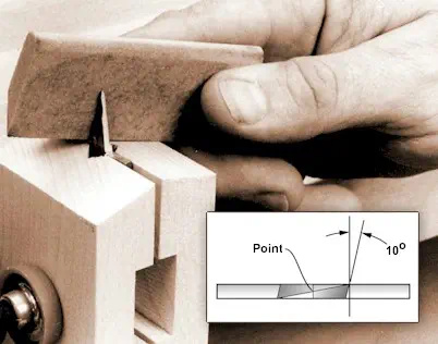 Honing sides of spade bit